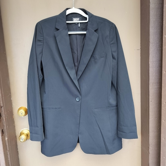 DKNY Women's Black Single Button Oversized Blazer - Picture 1 of 7